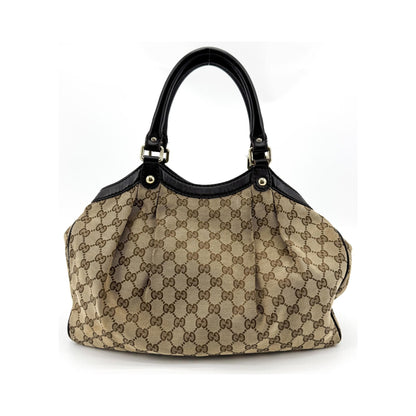 Gucci Sukey Tote GG Canvas and leather, Beige, Canvas, Tote Bag