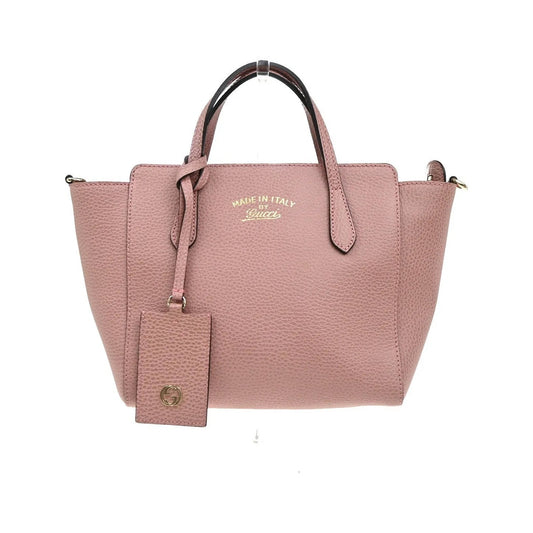Gucci Swing Pebbled Leather, Pink, Leather, Handbag