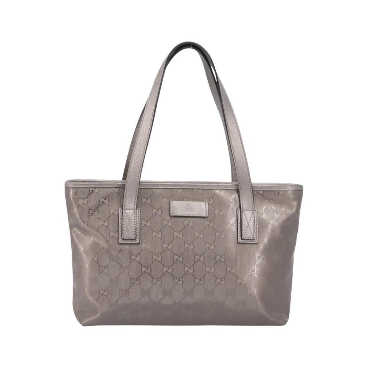 Gucci Tote GG Imprime, Silver, Canvas, Tote Bag