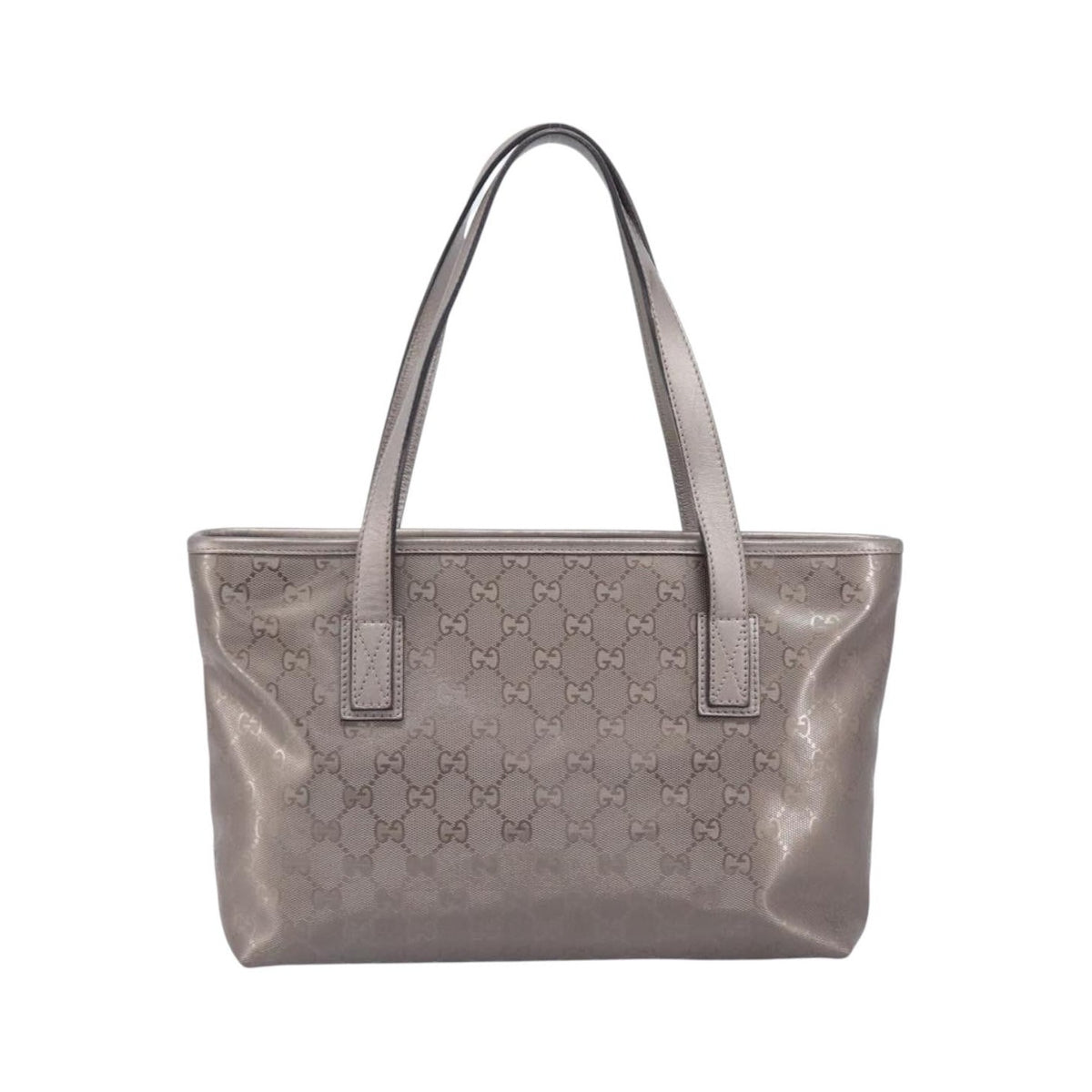 Gucci Tote GG Imprime, Silver, Canvas, Tote Bag