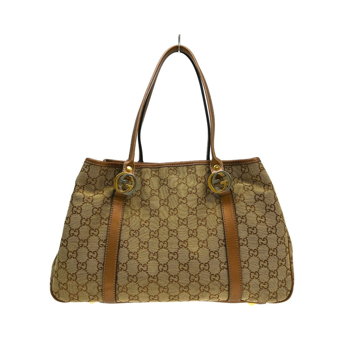 Gucci Twins GG Canvas with Leather, Beige, Canvas, Tote Bag