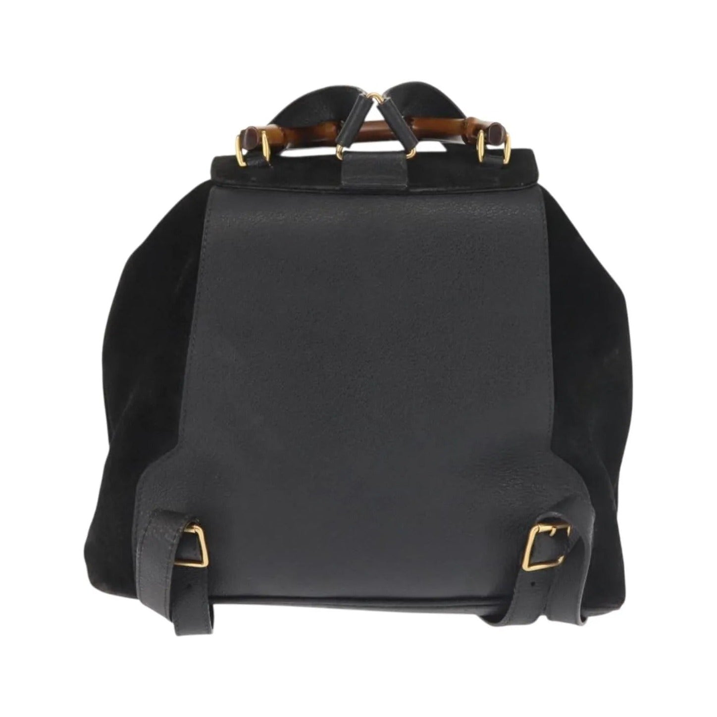 Gucci Vintage Bamboo Suede, Black, Suede, Backpack
