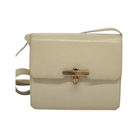 Gucci Vintage Flap Leather, Beige, Leather, Shoulder Bag