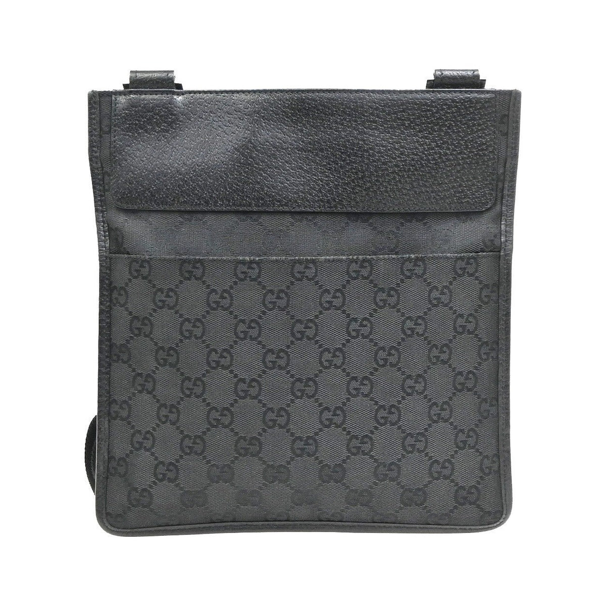 Gucci Vintage Flat GG Canvas, Black, Canvas, Crossbody Bag