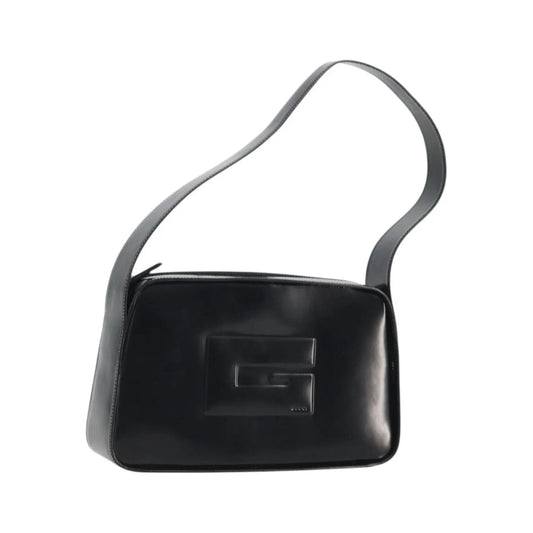Gucci Vintage G logo Leather, Black, Patent Leather, Shoulder Bag