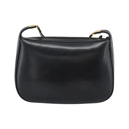 Gucci Vintage Horsebit Leather, Black, Leather, Shoulder Bag