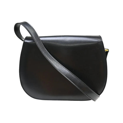 Gucci Vintage Lady Lock Flap Leather, Black, Leather, Shoulder Bag