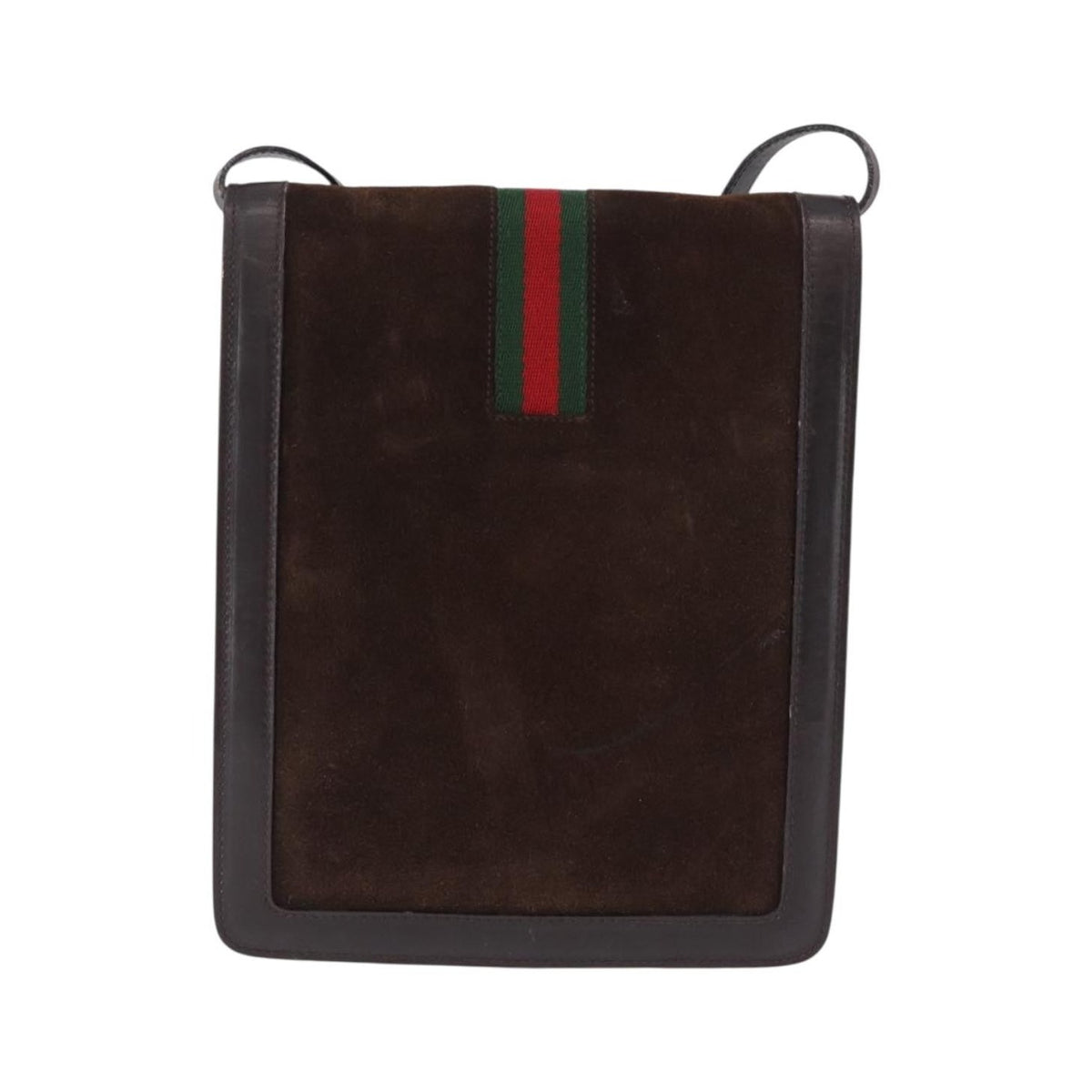Gucci Vintage Web Sherry Line Suede, Brown, Suede, Handbag