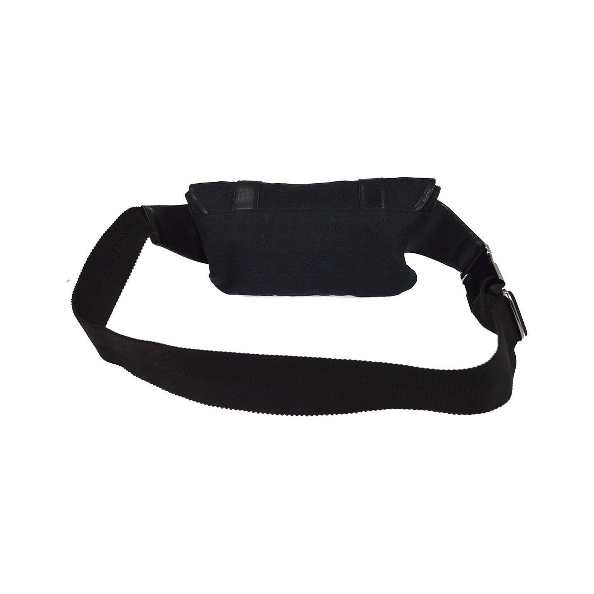 Gucci Waist Belt Bag (Outlet) GG Canvas and Leather, Black, Canvas, Crossbody Bag