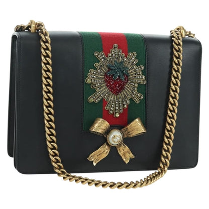 Gucci Web Peony Chain Shoulder Bag - Brandsamsara