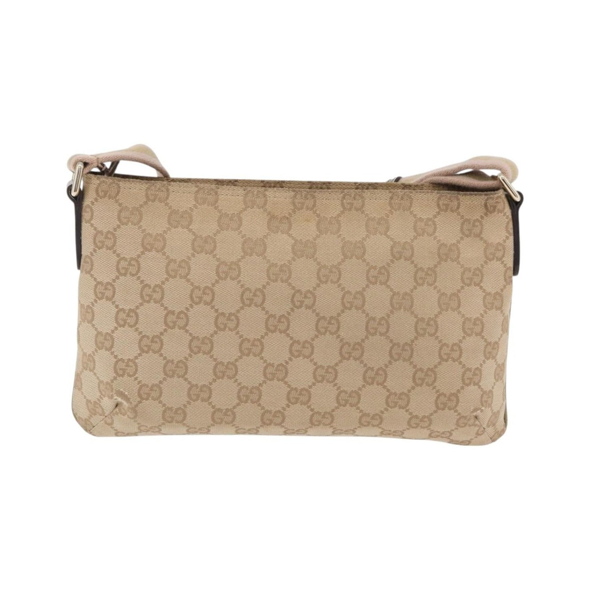 Gucci Web Strap Messenger GG Coated Canvas, Beige, Canvas, Handbag