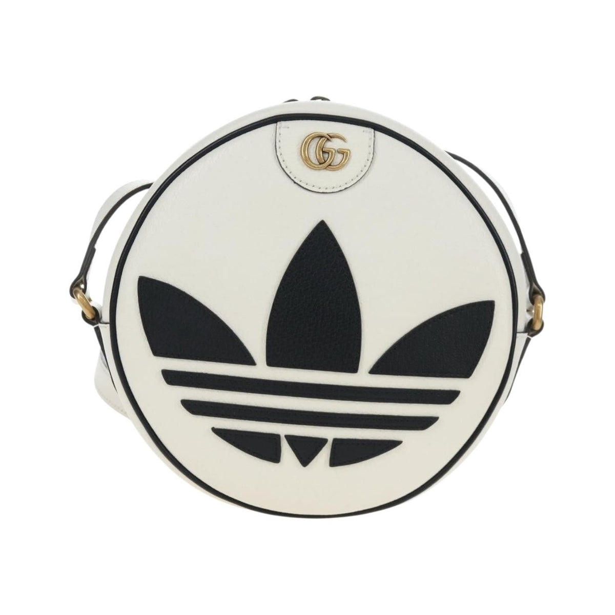 Gucci x adidas Ophidia Round Leather, White, Leather, Crossbody Bag