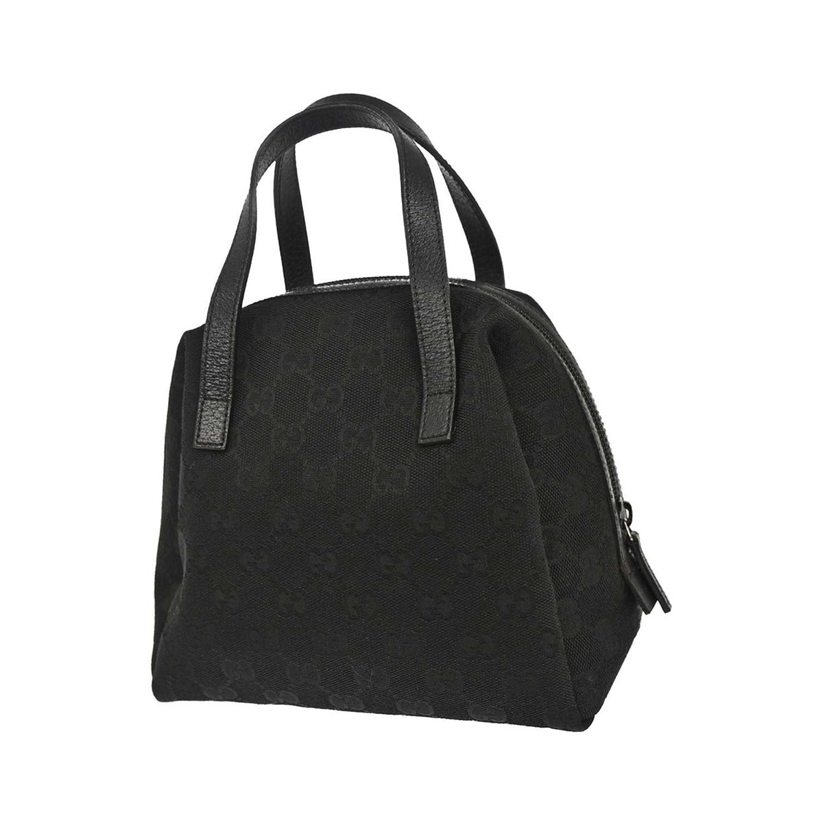 Gucci Zip Around Bowling GG Canvas, Black, Canvas, Handbag