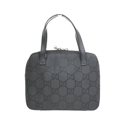 Gucci Zip Around Bowling GG Canvas and white leather, Black, Canvas, Handbag