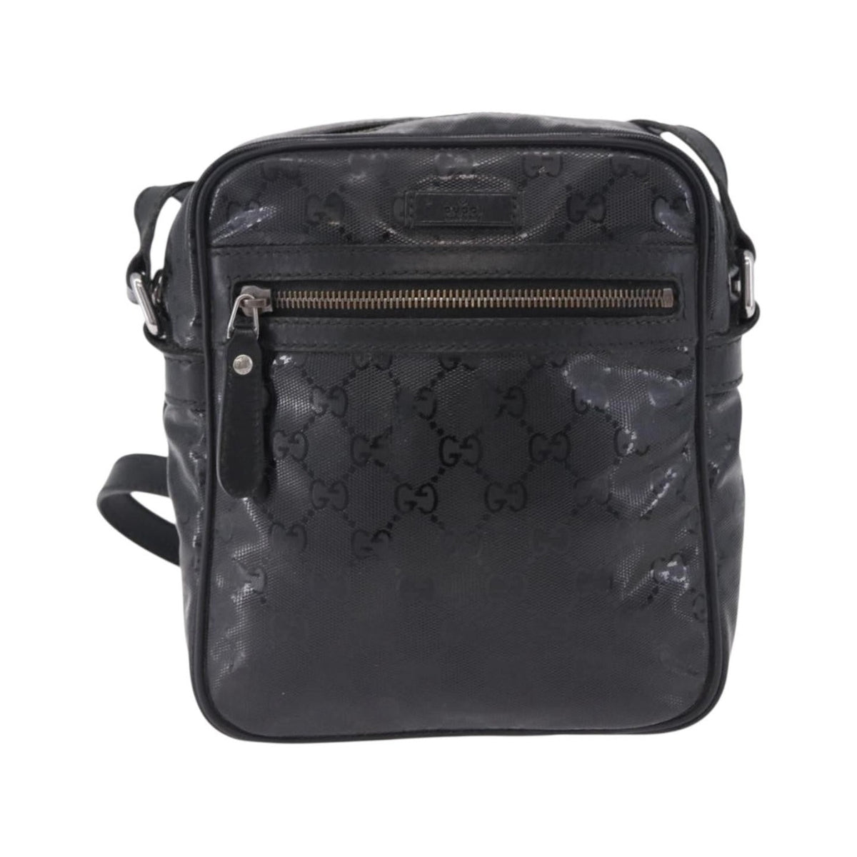 Gucci Zip GG Imprime, Black, Canvas, Shoulder Bag