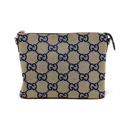 Gucci Zip Messenger Jumbo GG Canvas, Brown, Canvas, Handbag