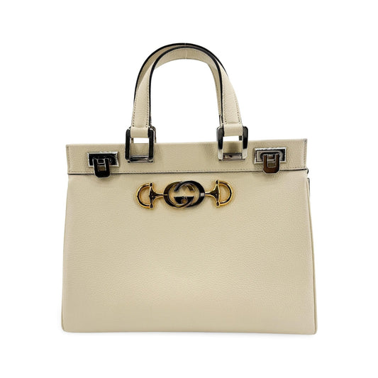 Gucci Zumi Leather, Gold, Calfskin, Shoulder Bag
