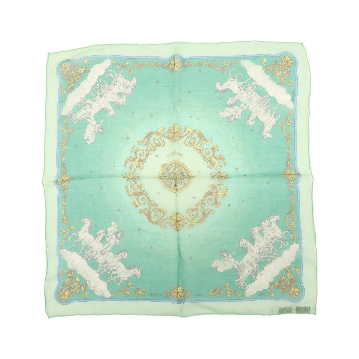 Hermes Carré 40 Silk, Green, Silk, Scarf