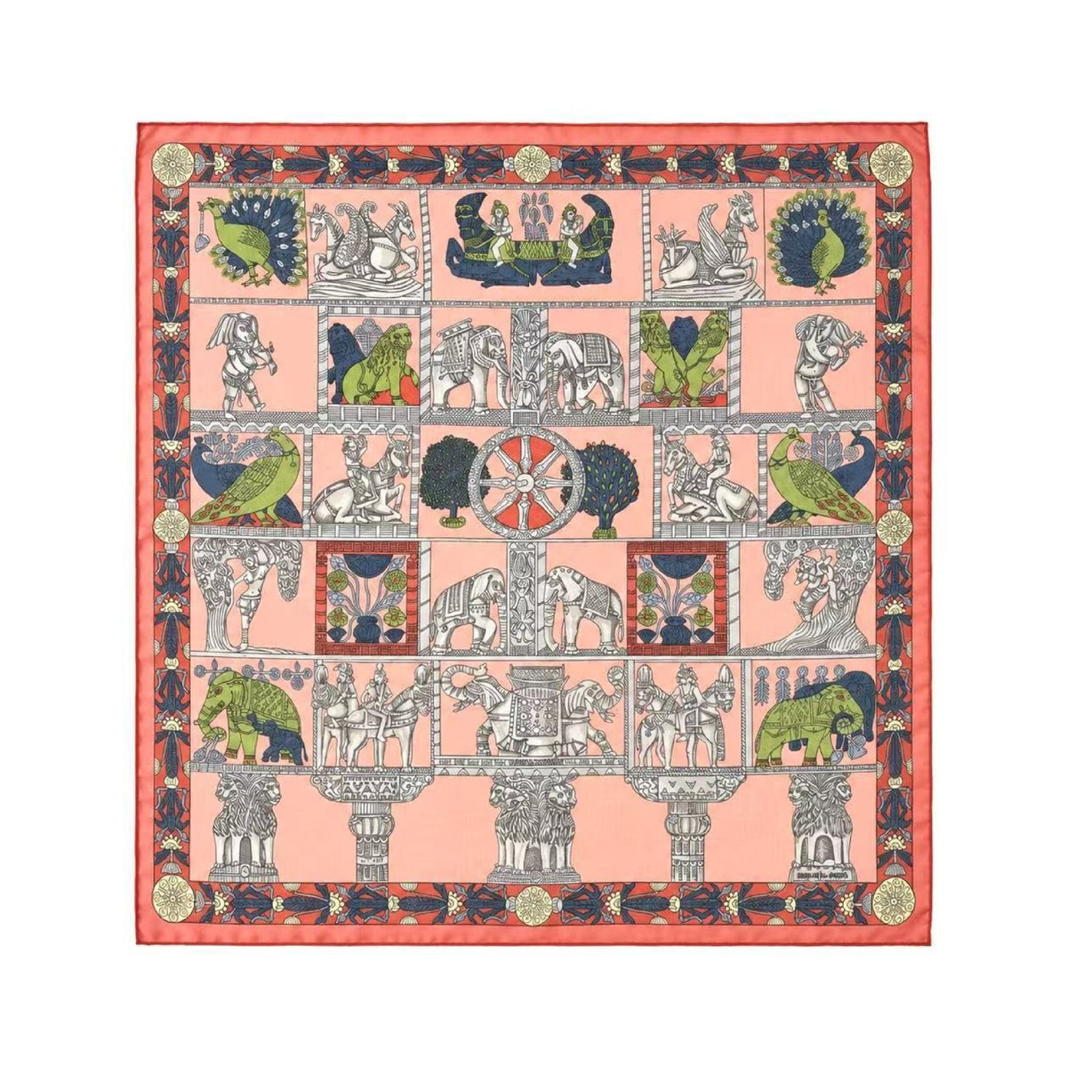 Hermes Carré 40 TORANA 40, Pink, Silk, Scarf