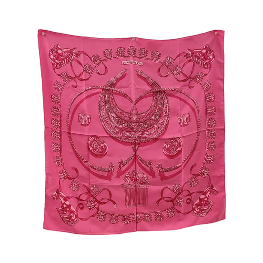 Hermes Carré 90 Silk multicolor, Pink, Silk, Scarf