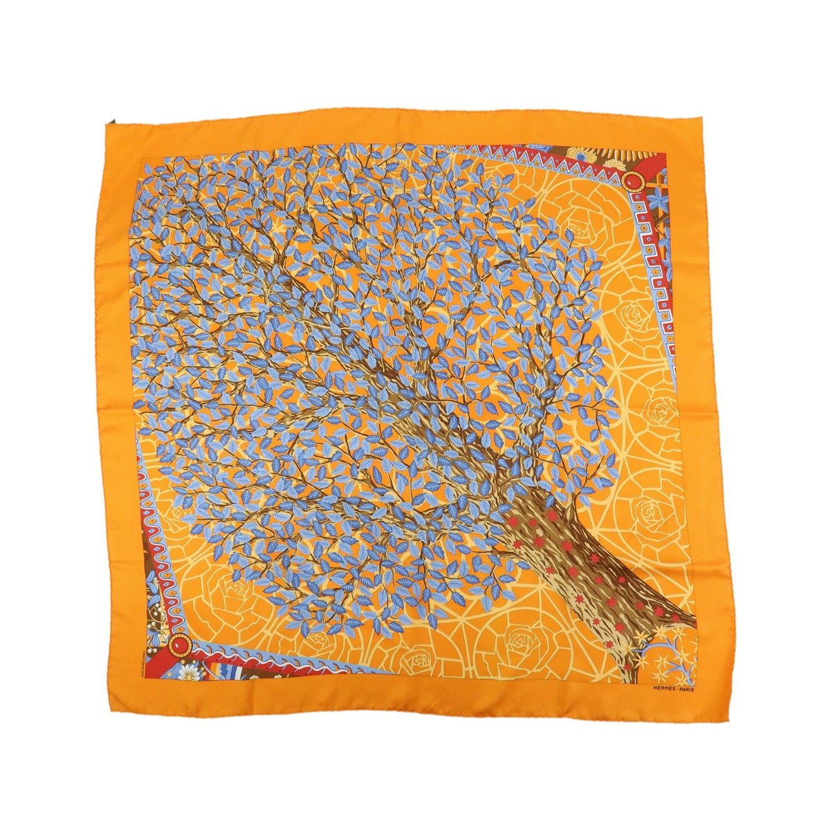 Hermes Carré 90 Silk multicolor, Orange, Silk, Scarf