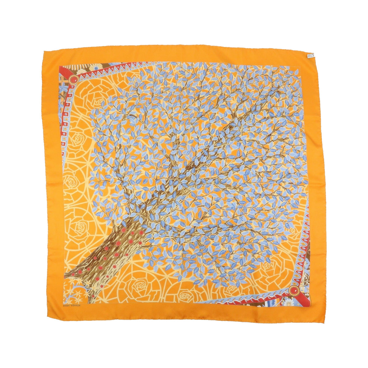 Hermes Carré 90 Silk multicolor, Orange, Silk, Scarf