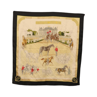 Hermes Carré 90 Silk multicolor, Black, Silk, Scarf