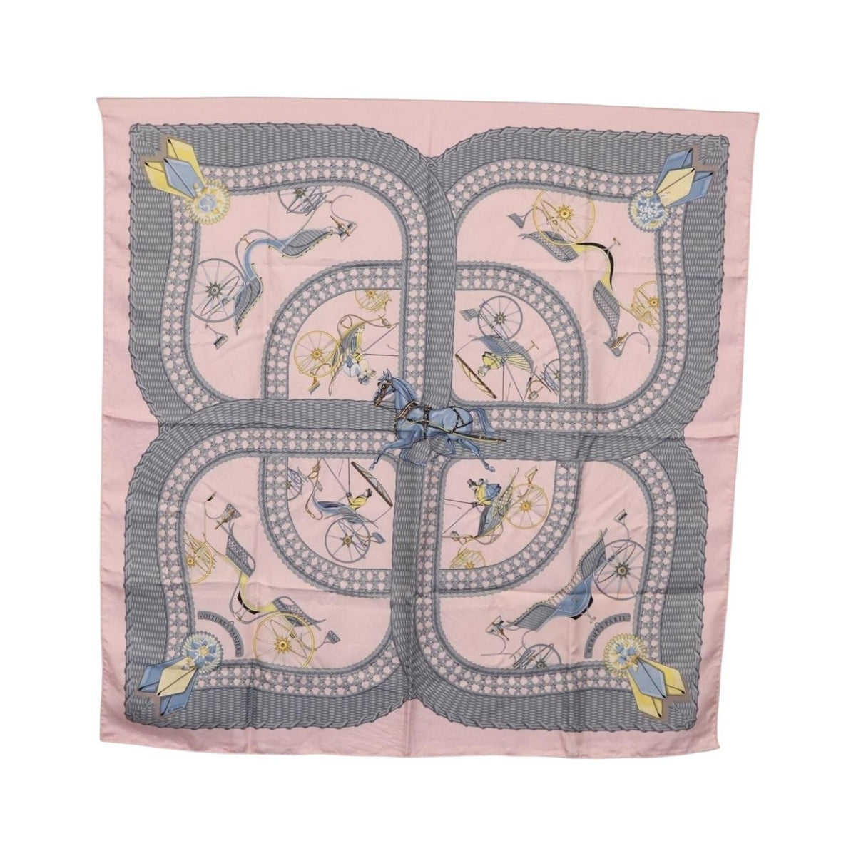 Hermes Carré 90 Silk multicolor, Pink, Silk, Scarf