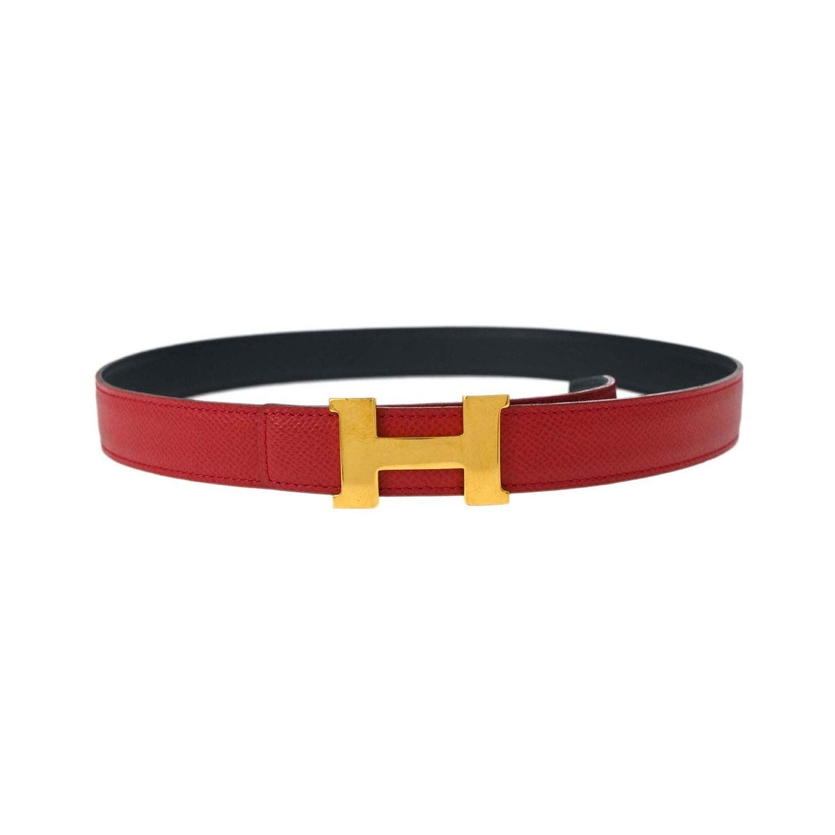 Hermes Constance Reversible Belt Leather, Red, Leather, Belt