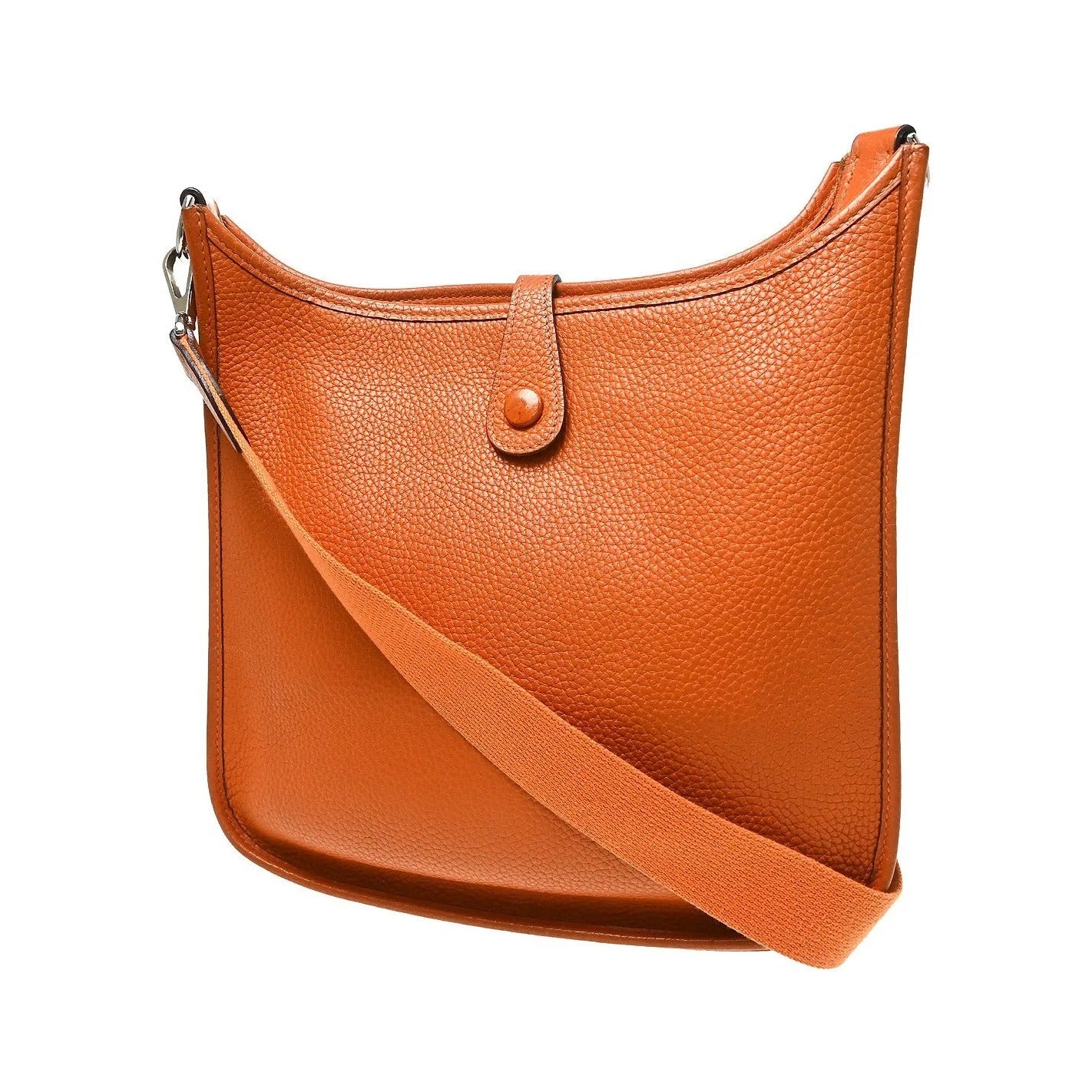 Hermes Evelyne Bag Gen I Clemence, Orange, Leather, Handbag