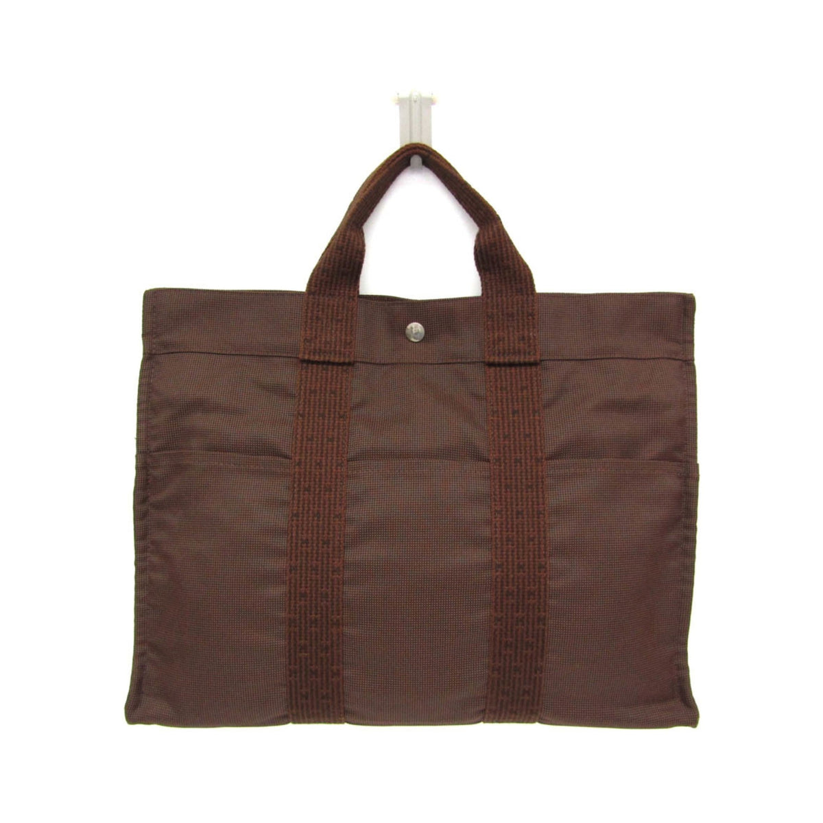 Hermes Fourre-tout Herline Canvas, Brown, Canvas, Tote Bag