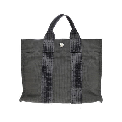 Hermes Fourre-tout Herline Canvas, Gray, Canvas, Tote Bag