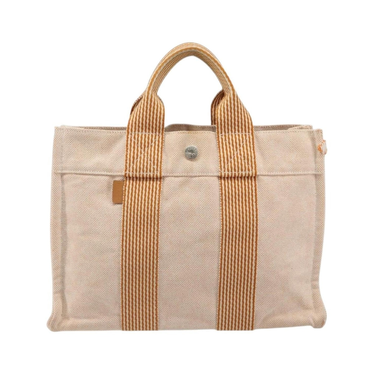 Hermes Fourre Tout Toile, Orange, Canvas, Tote Bag