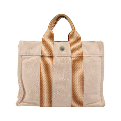 Hermes Fourre Tout Toile, Orange, Canvas, Tote Bag