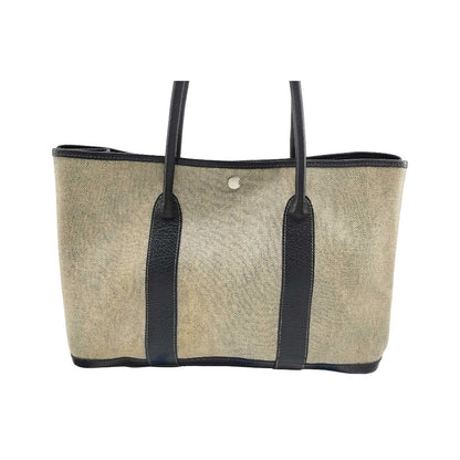 Hermes Garden Party Toile and Leather, Beige, Canvas, Tote Bag