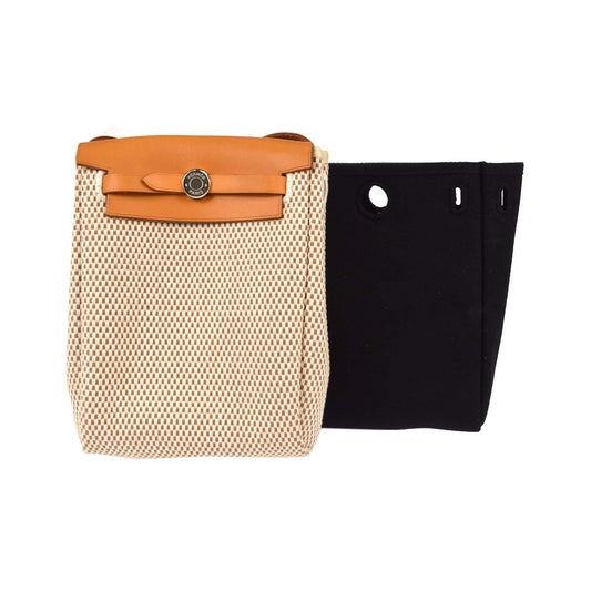 Hermes Herbag Toile and Leather, Beige, Canvas, Handbag