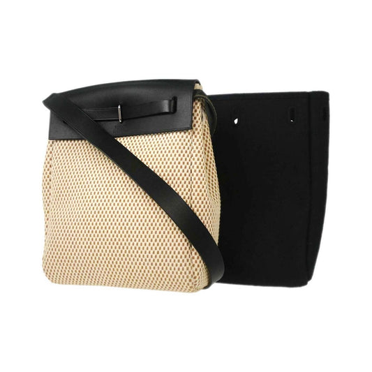 Hermes Herbag Toile and Leather, Beige, Canvas, Handbag