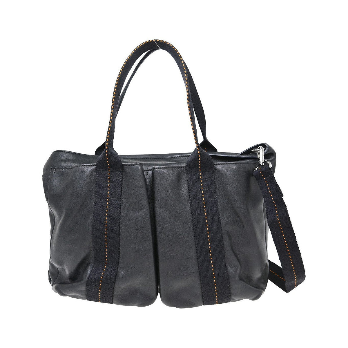Hermes Horizontal Caravan Leather, Black, Leather, Tote Bag