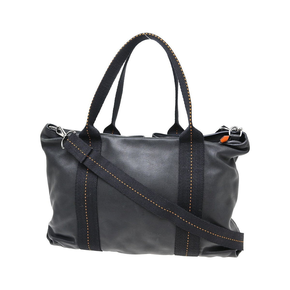 Hermes Horizontal Caravan Leather, Black, Leather, Tote Bag
