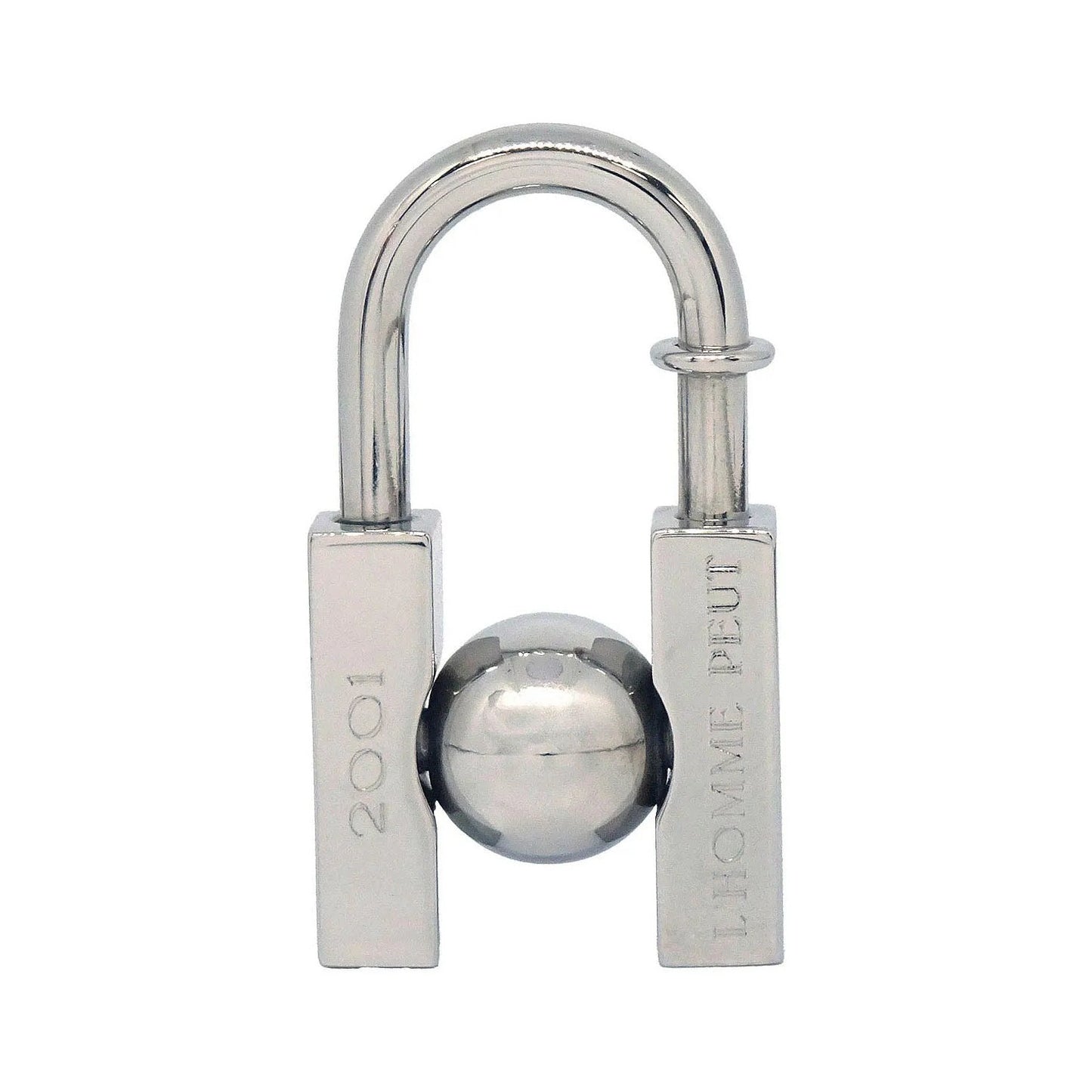 Hermes LHomme Peut Embellir La Terre Cadena Lock Charm Metal, Silver, Silver Plated, Charm