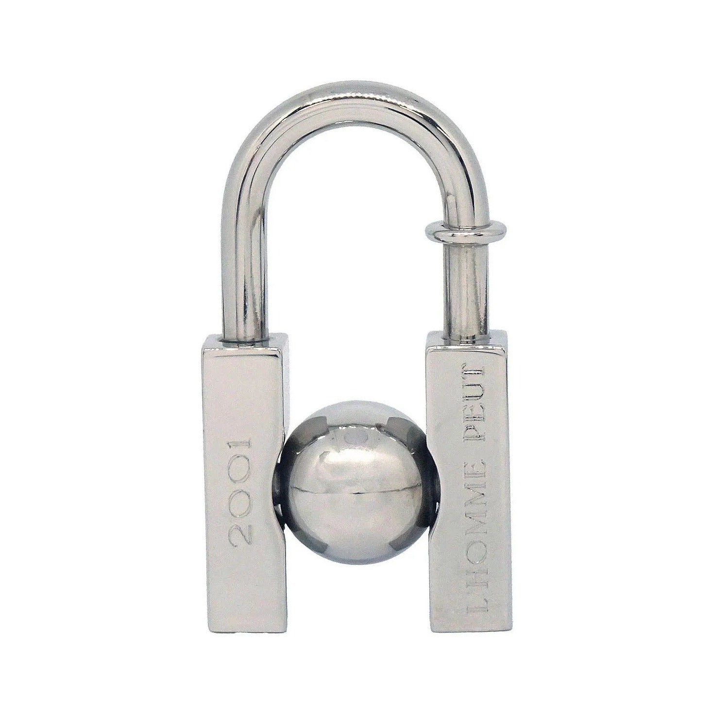 Hermes LHomme Peut Embellir La Terre Cadena Lock Charm Metal, Silver, Silver Plated, Charm
