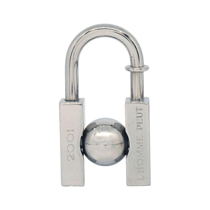 Hermes LHomme Peut Embellir La Terre Cadena Lock Charm Metal, Silver, Silver Plated, Charm