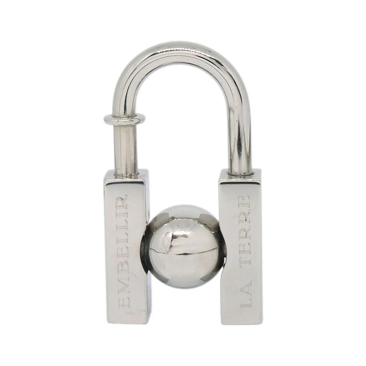 Hermes LHomme Peut Embellir La Terre Cadena Lock Charm Metal, Silver, Silver Plated, Charm