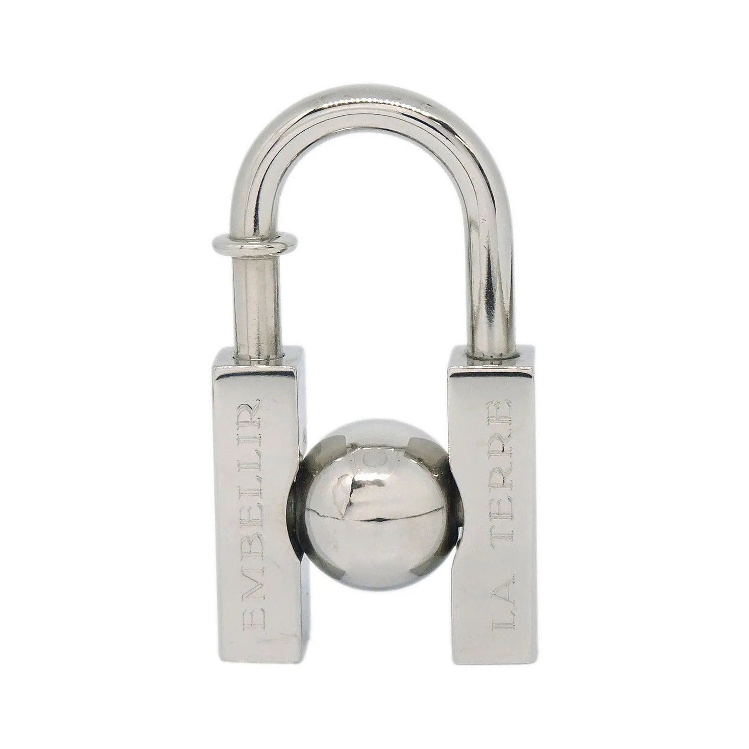 Hermes LHomme Peut Embellir La Terre Cadena Lock Charm Metal, Silver, Silver Plated, Charm