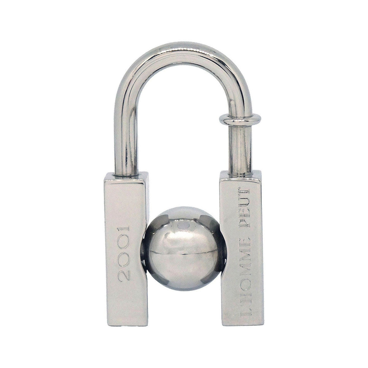 Hermes LHomme Peut Embellir La Terre Cadena Lock Charm Metal, Silver, Silver Plated, Charm