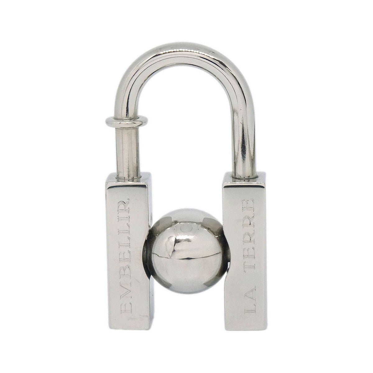 Hermes LHomme Peut Embellir La Terre Cadena Lock Charm Metal, Silver, Silver Plated, Charm