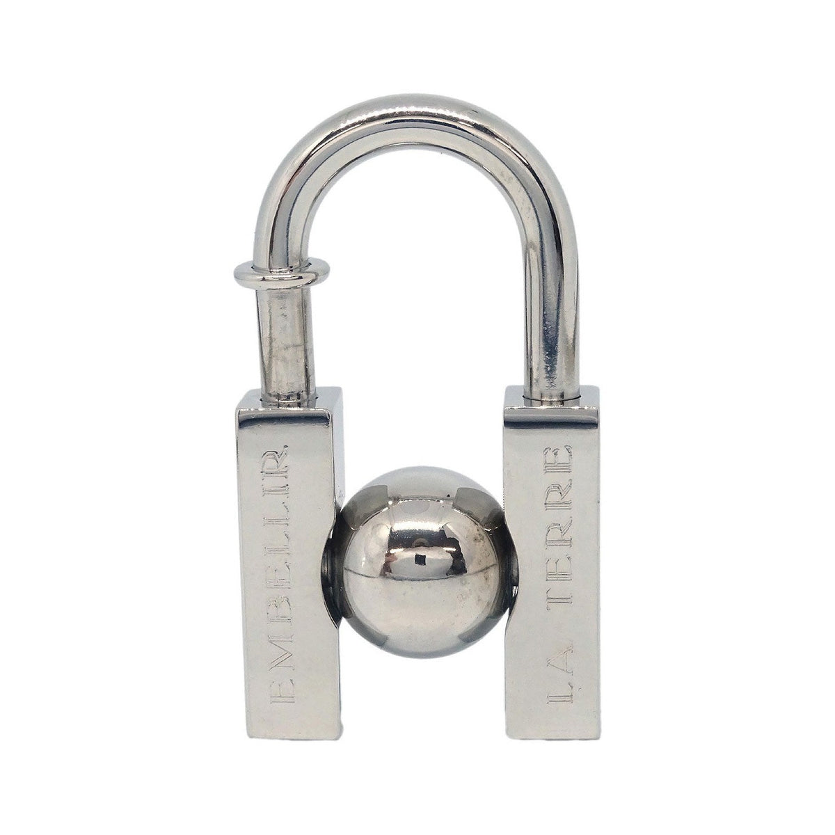 Hermes LHomme Peut Embellir La Terre Cadena Lock Charm Metal, Silver, Silver Plated, Charm
