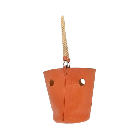 Hermes Mangeoire Clemence, Orange, Leather, Handbag