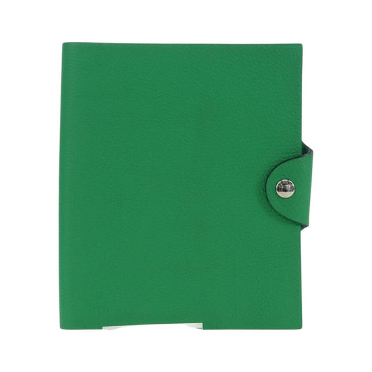 Hermes Ulysse Agenda Cover Leather, Green, Leather, Wallet