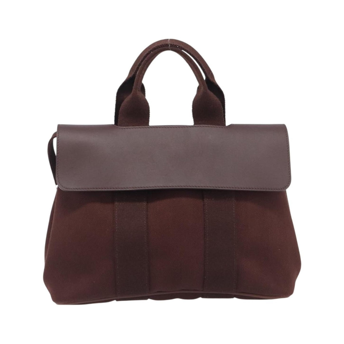 Hermes Valparaiso Toile and Leather, Brown, Canvas, Handbag